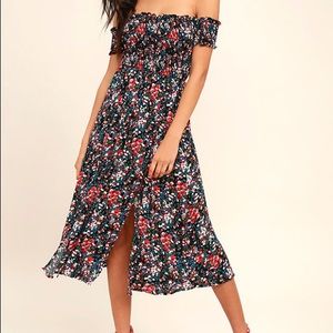 Floral Print Off-the-Shoulder Dress